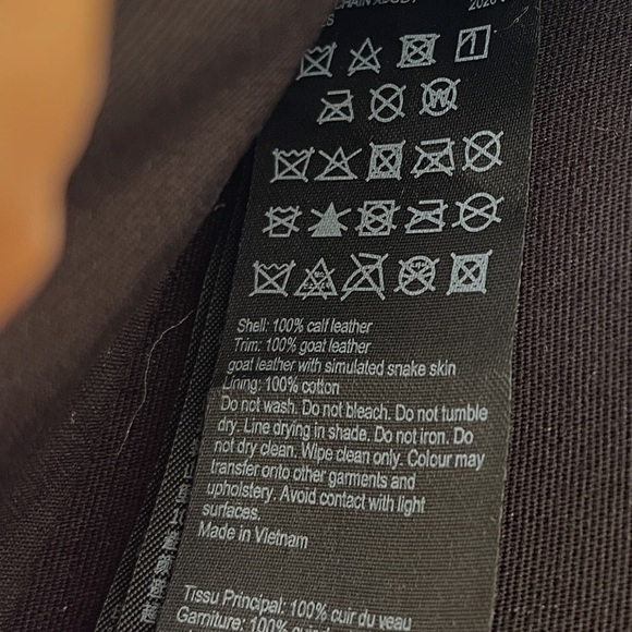 AllSaints Black White Snakeskin Animal Print Leather Crossbody Wallet on Chain - Picture 12 of 17